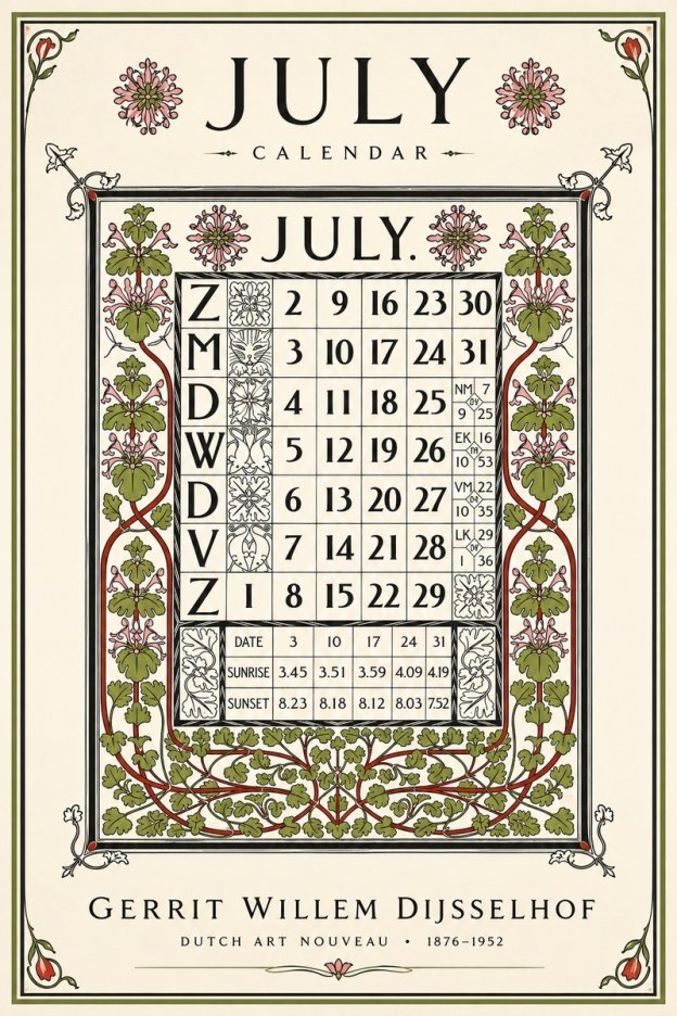 Gerrit Willem Dijsselhof July. No6 - Juliste