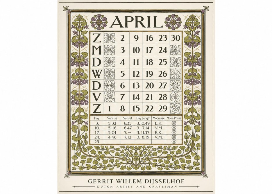 Gerrit Willem Dijsselhof April No1 - Juliste