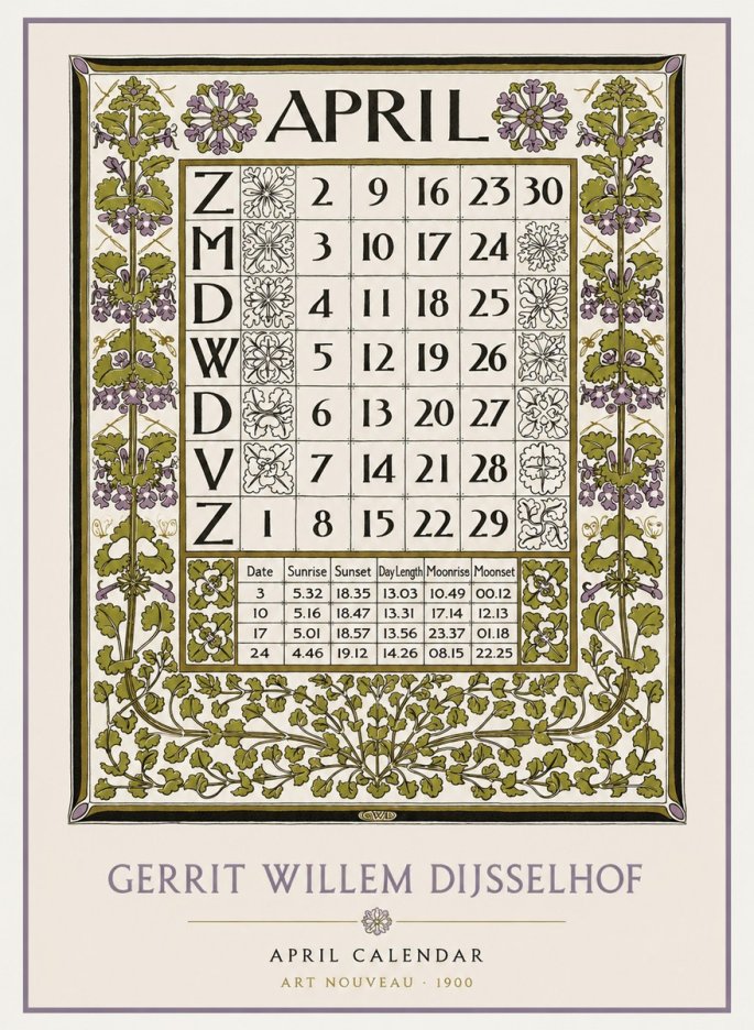 Gerrit Willem Dijsselhof April No2 - Juliste