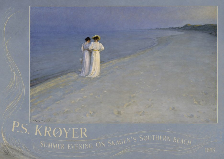P.S. Krøyer Summer Evening on Skagen's Southern Beach No3 - Juliste