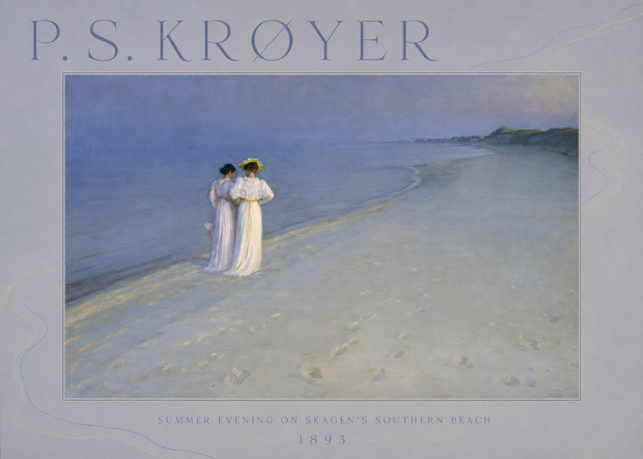 P.S. Krøyer Summer Evening on Skagen's Southern Beach No6 - Juliste