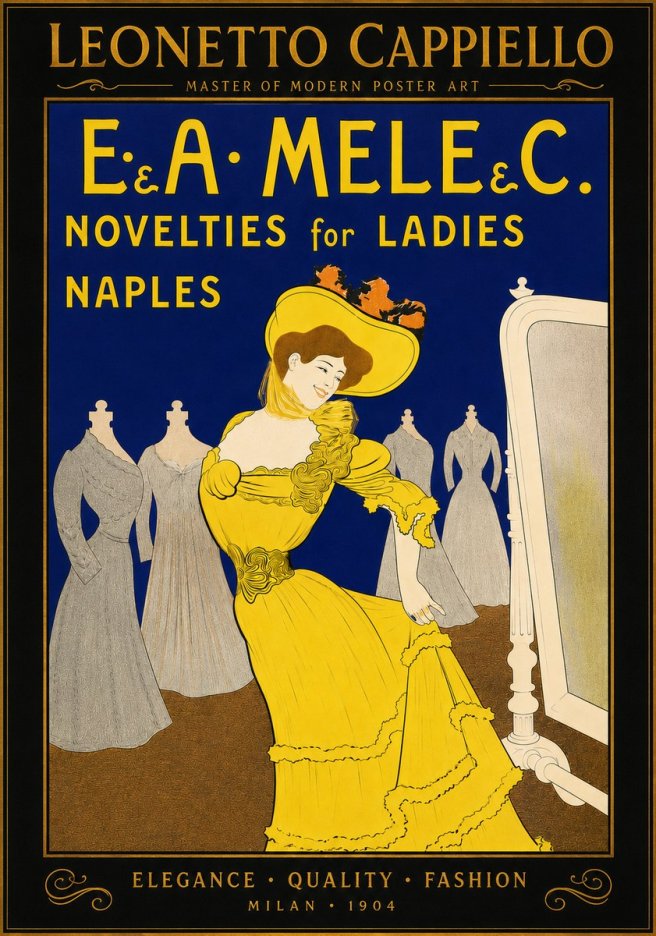 Leonetto Cappiello E.&a. Mele & C. Novelties for Ladies Naples No6 - Juliste