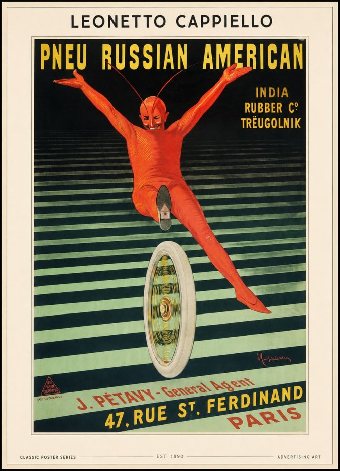 Leonetto Cappiello Pneu Russian American No1 - Juliste