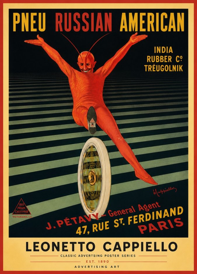 Leonetto Cappiello Pneu Russian American No5 - Juliste