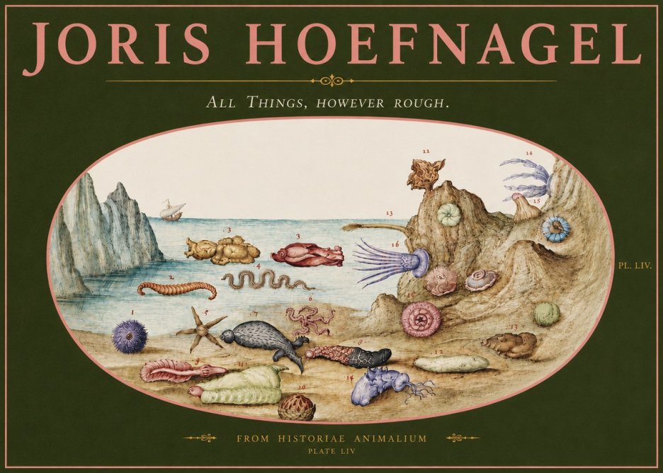 Joris Hoefnagel Totvs Echinvs Asper. Plate Liv No5 - Juliste