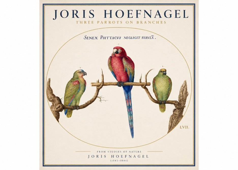 Joris Hoefnagel Three Parrots No3 - Juliste