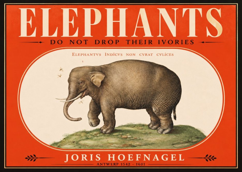 Joris Hoefnagel Elephant Does Not Drop Its Ivories No2 - Juliste