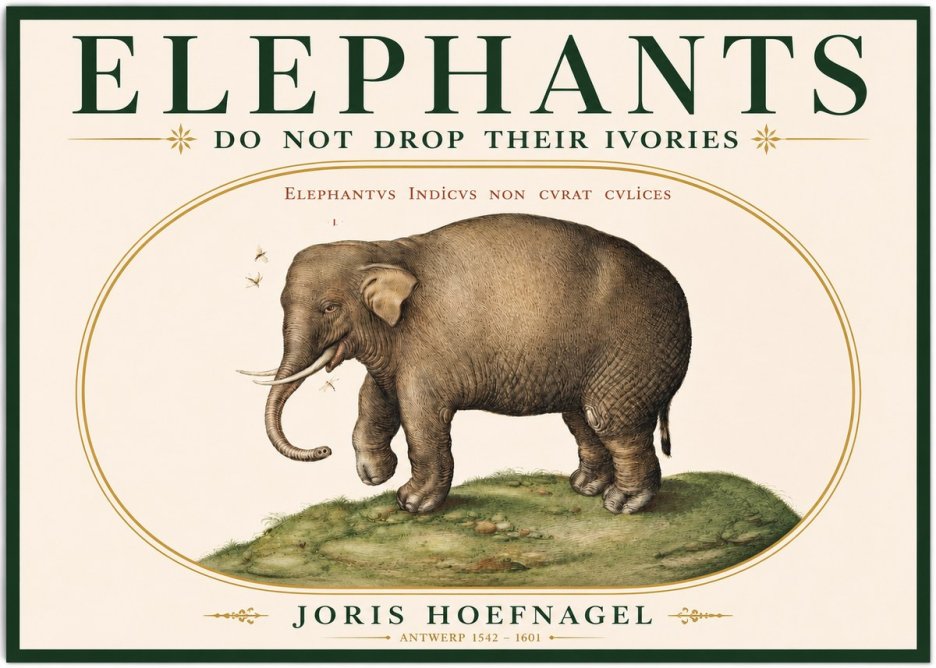Joris Hoefnagel Elephant Does Not Drop Its Ivories No3 - Juliste