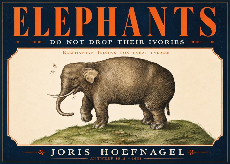 Joris Hoefnagel Elephant Does Not Drop Its Ivories No4 - Juliste