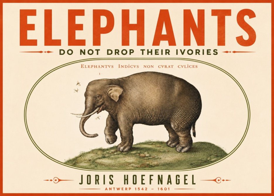 Joris Hoefnagel Elephant Does Not Drop Its Ivories No5 - Juliste