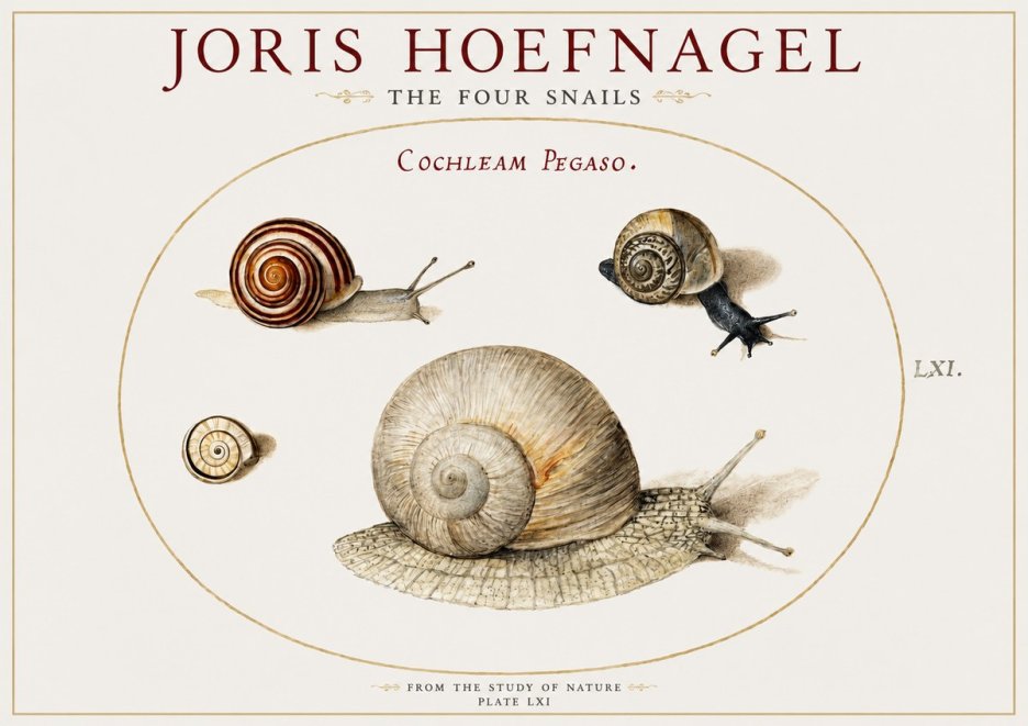 Joris Hoefnagel The Four Snails No1 - Juliste