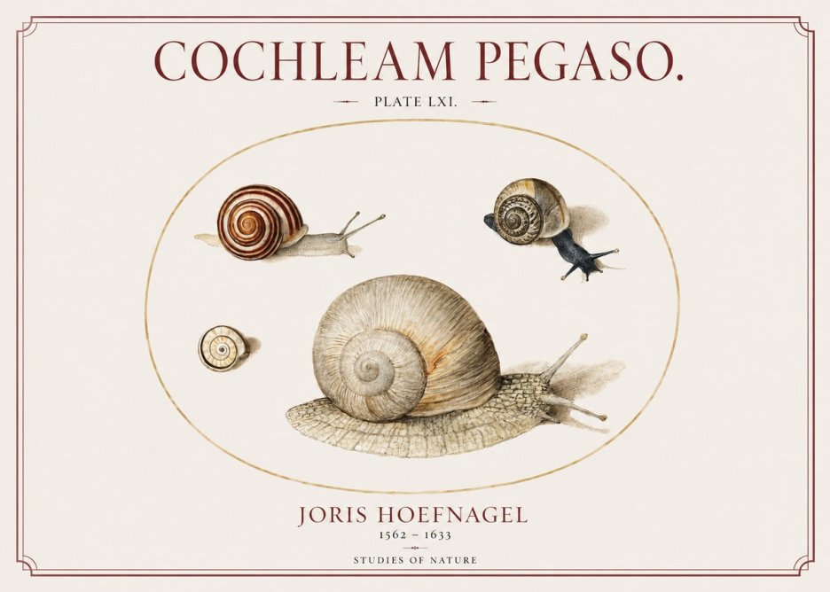Joris Hoefnagel The Four Snails No2 - Juliste