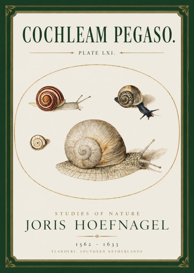 Joris Hoefnagel The Four Snails No3 - Juliste