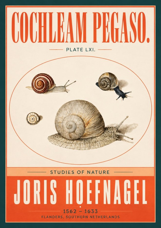 Joris Hoefnagel The Four Snails No4 - Juliste