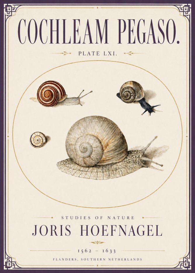 Joris Hoefnagel The Four Snails No5 - Juliste