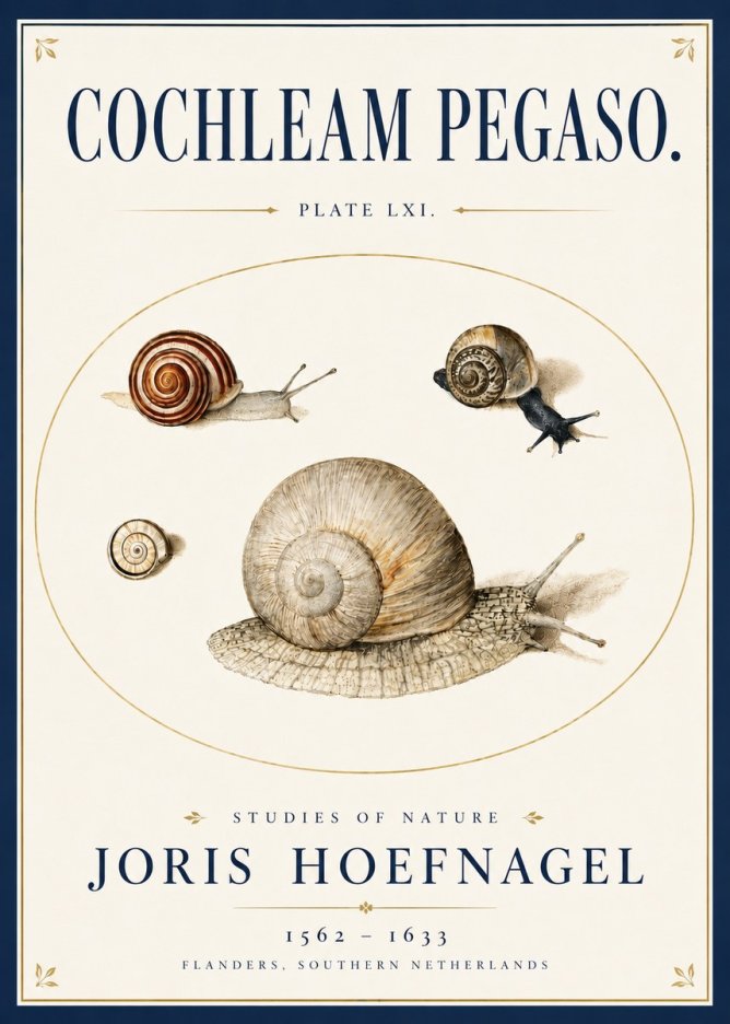 Joris Hoefnagel The Four Snails No6 - Juliste