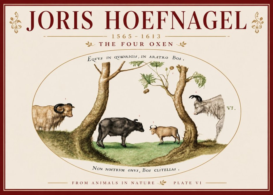 Joris Hoefnagel The Four Oxen No6 - Juliste