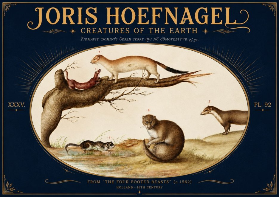 Joris Hoefnagel Creatures of the Earth I No5 - Juliste
