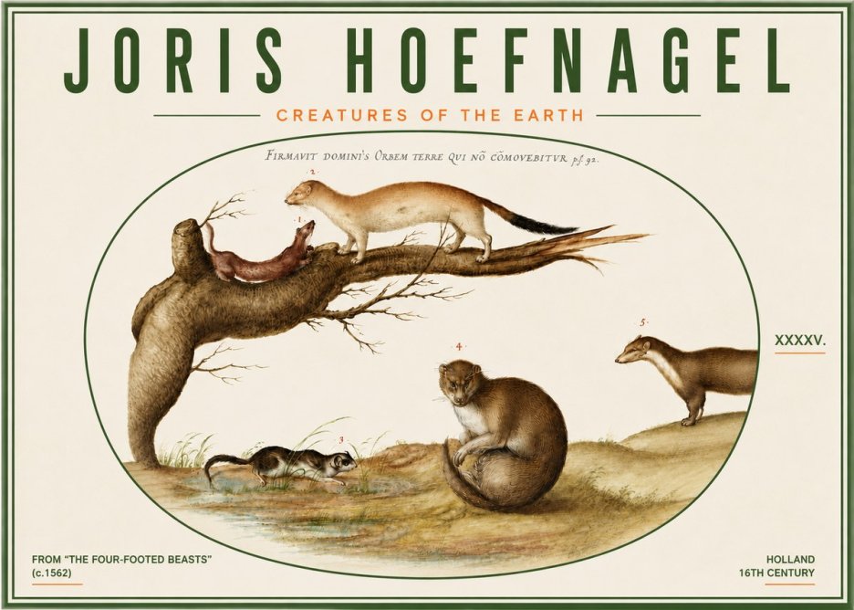 Joris Hoefnagel Creatures of the Earth I No6 - Juliste