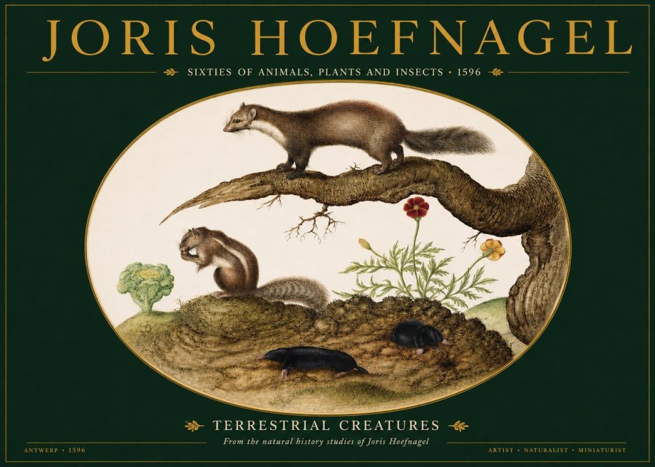 Joris Hoefnagel Terrestrial Creatures No2 - Juliste