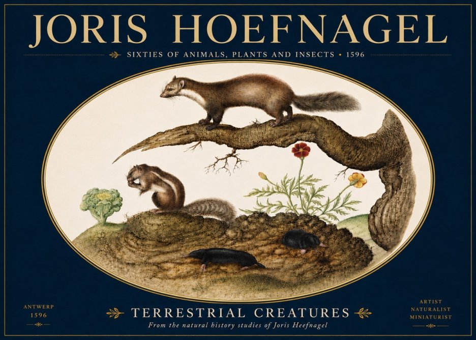 Joris Hoefnagel Terrestrial Creatures No5 - Juliste