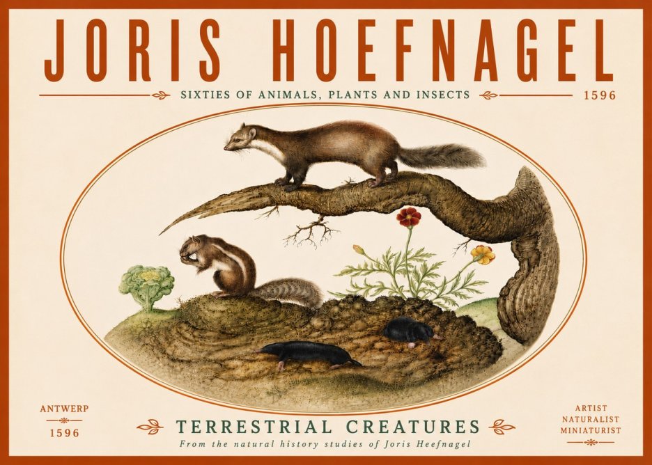 Joris Hoefnagel Terrestrial Creatures No6 - Juliste
