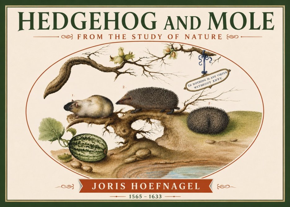 Joris Hoefnagel Hedgehog and Mole No6 - Juliste