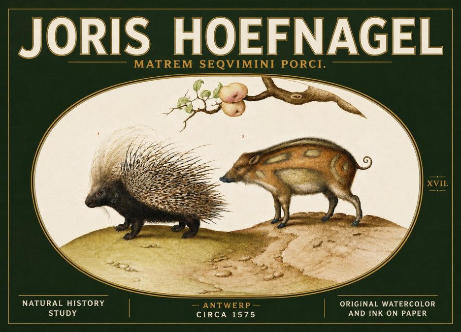 Joris Hoefnagel Matrem Seqvimini Porci. No5 - Juliste