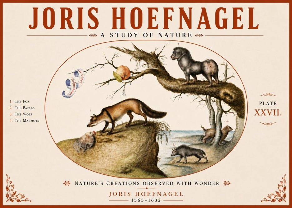 Joris Hoefnagel A Study of Nature - Plate Xxvii No6 - Juliste