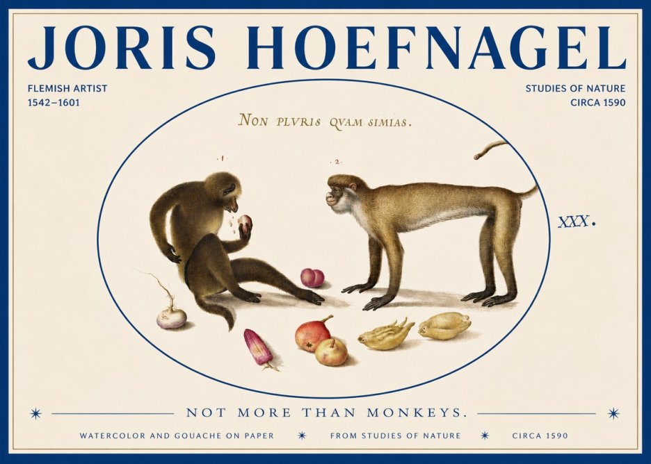 Joris Hoefnagel Not More Than Monkeys No3 - Juliste