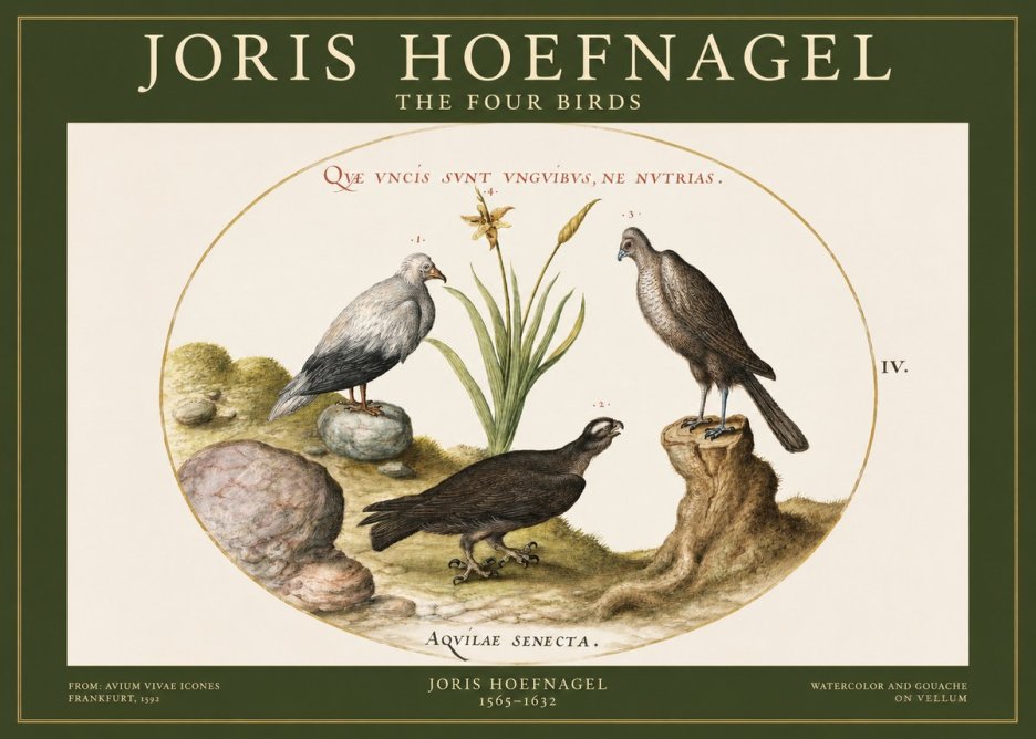 Joris Hoefnagel The Four Birds No1 - Juliste