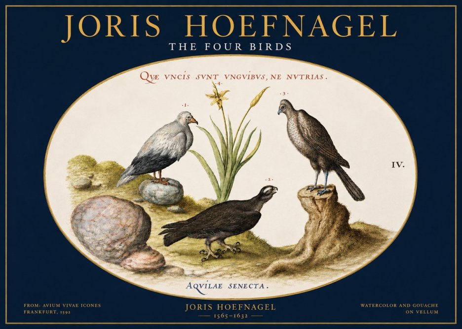 Joris Hoefnagel The Four Birds No2 - Juliste