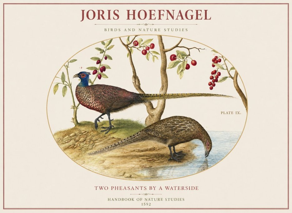 Joris Hoefnagel Peacocks and Pheasants Among Fruiting Branches No2 - Juliste