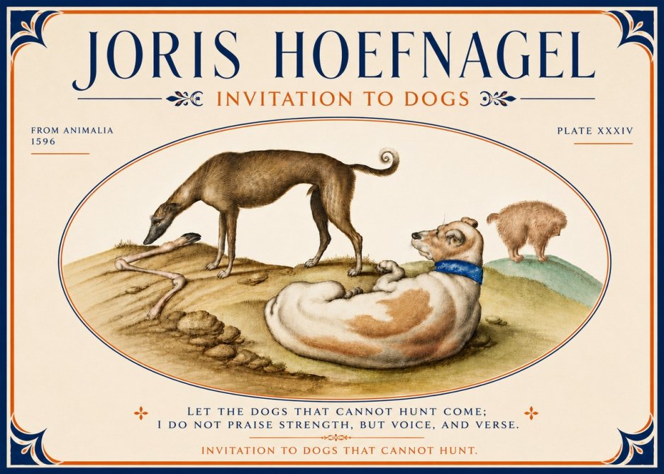 Joris Hoefnagel Invitation to Dogs No6 - Juliste