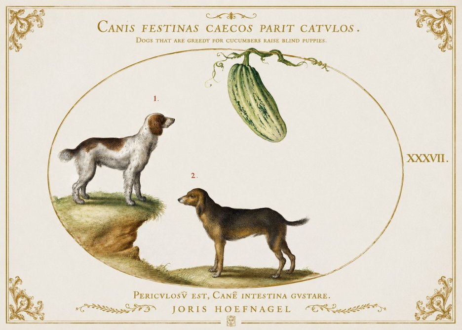 Joris Hoefnagel Canis Festinas Caecos Parit Catulos No2 - Juliste