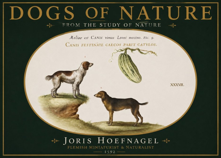 Joris Hoefnagel Canis Festinas Caecos Parit Catulos No4 - Juliste
