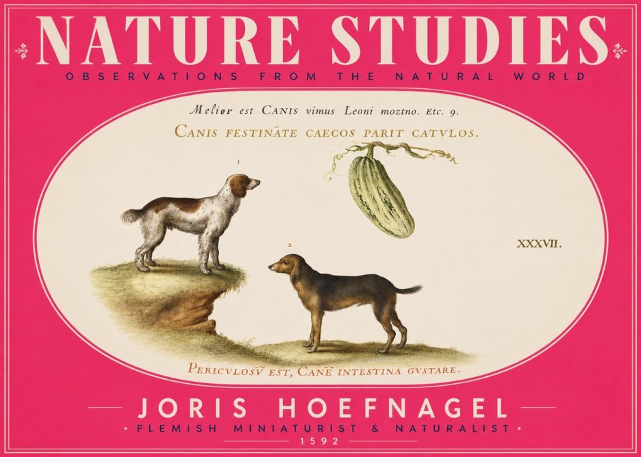 Joris Hoefnagel Canis Festinas Caecos Parit Catulos No5 - Juliste