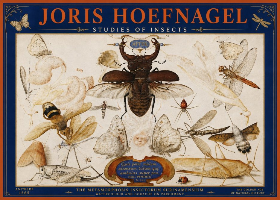 Joris Hoefnagel Studies of Insects I No4 - Juliste