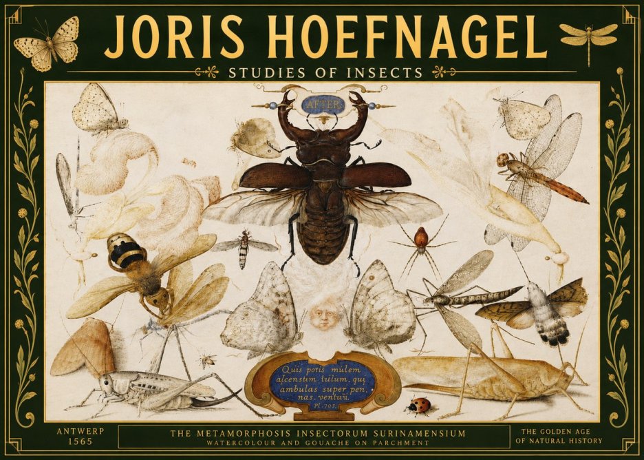 Joris Hoefnagel Studies of Insects I No5 - Juliste