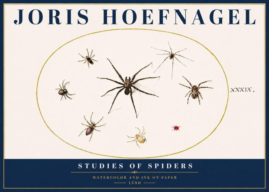 Joris Hoefnagel Studies of Spiders II No5 - Juliste