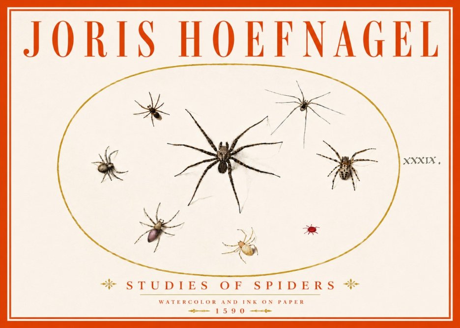 Joris Hoefnagel Studies of Spiders II No6 - Juliste