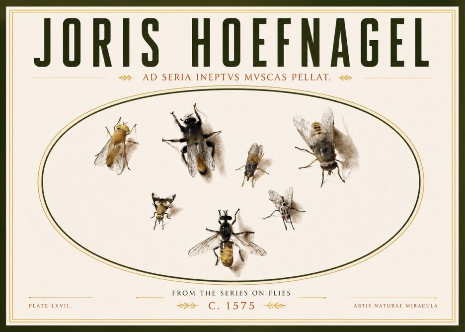 Joris Hoefnagel From the Series on Flies - Plate Lxvii. No4 - Juliste