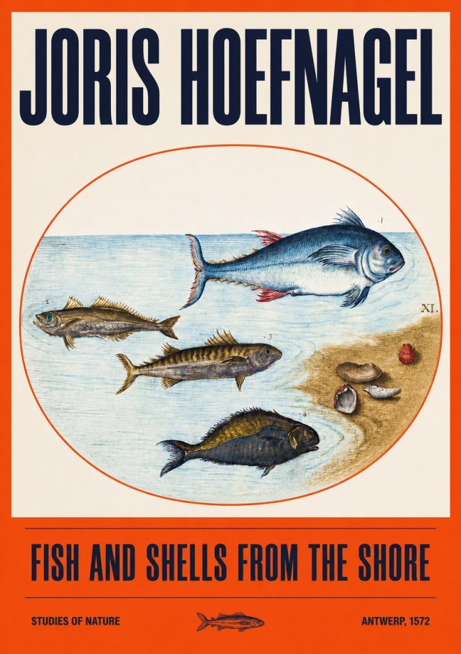 Joris Hoefnagel Fish and Shells from the Shore No2 - Juliste