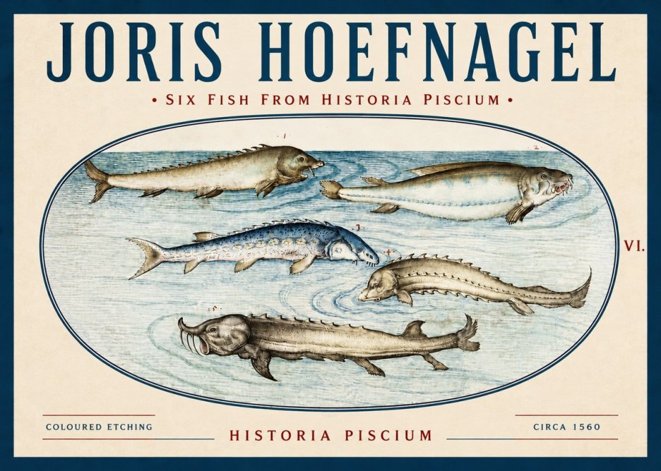 Joris Hoefnagel Fishes of Northern Waters No4 - Juliste