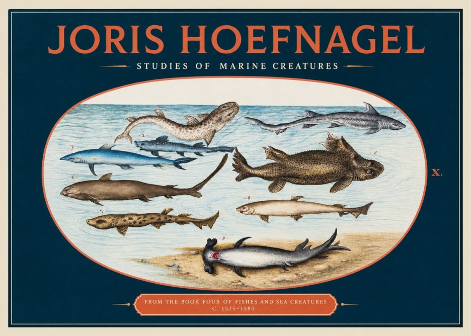 Joris Hoefnagel Studies of Marine Creatures No2 - Juliste