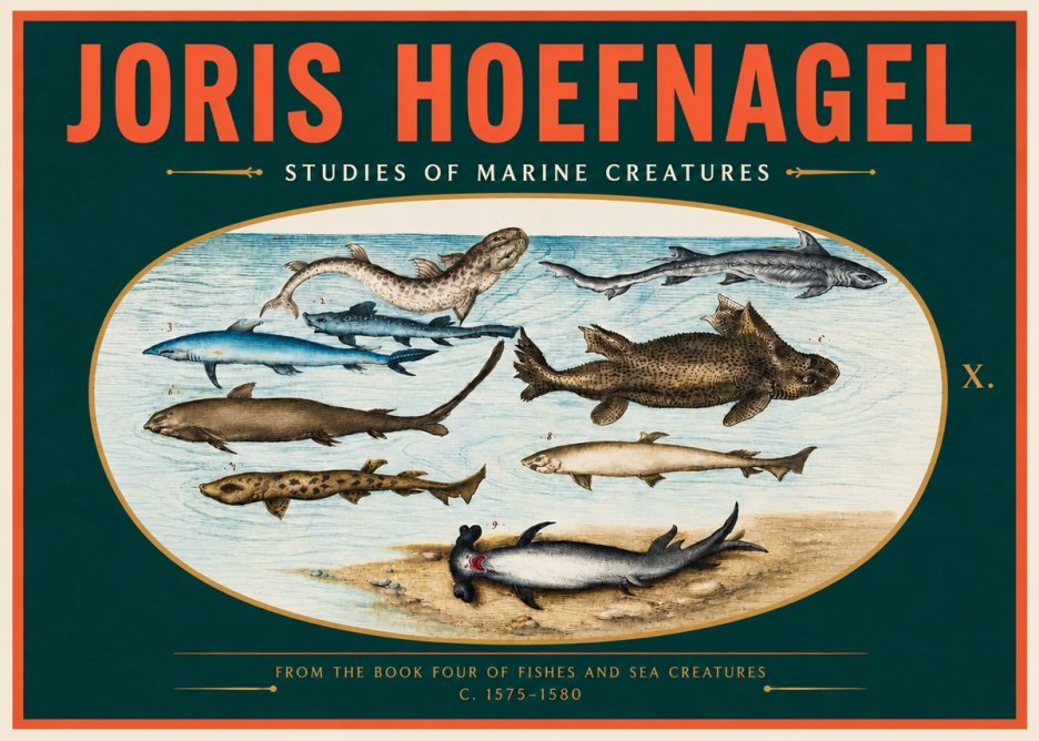 Joris Hoefnagel Studies of Marine Creatures No4 - Juliste