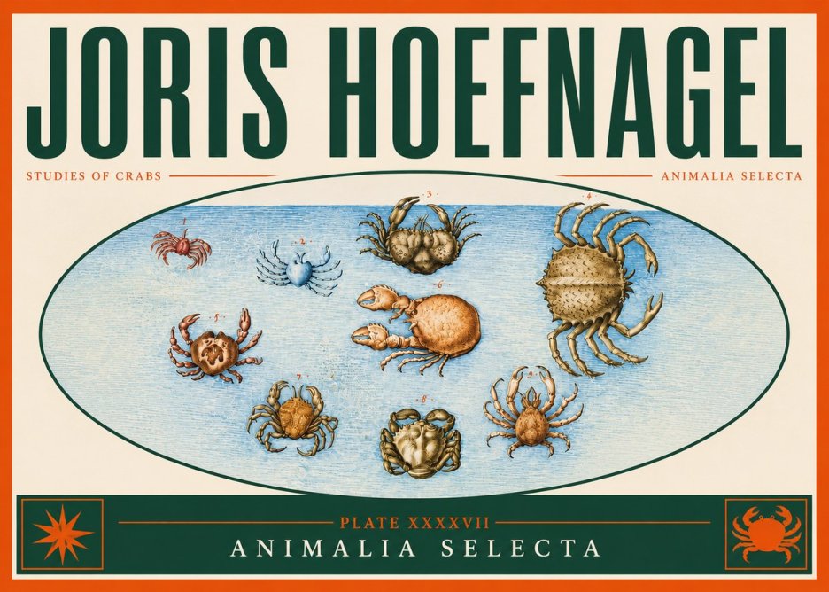 Joris Hoefnagel Studies of Crabs No4 - Juliste