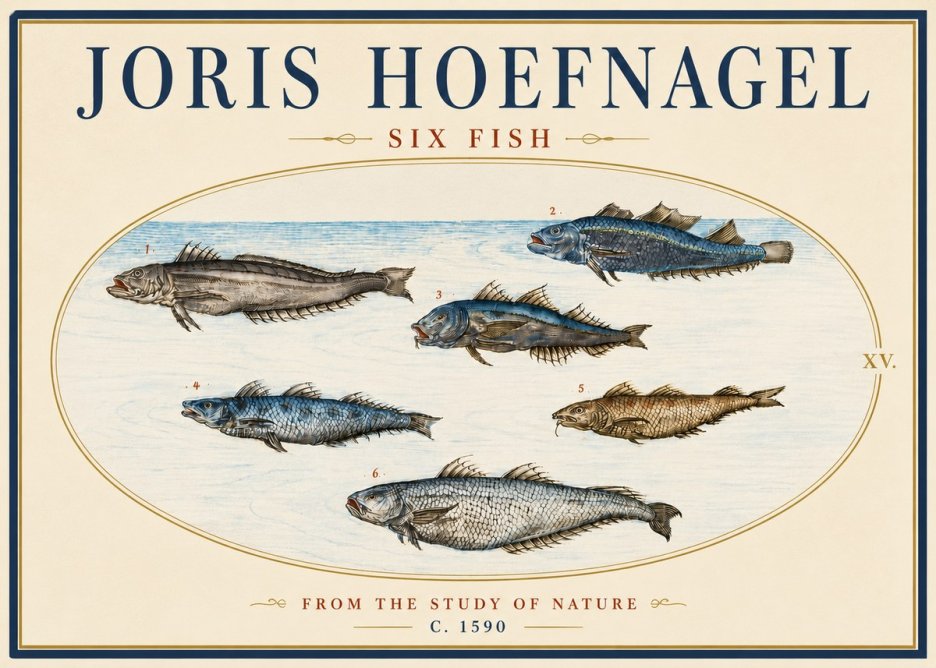 Joris Hoefnagel Six Fish No6 - Juliste