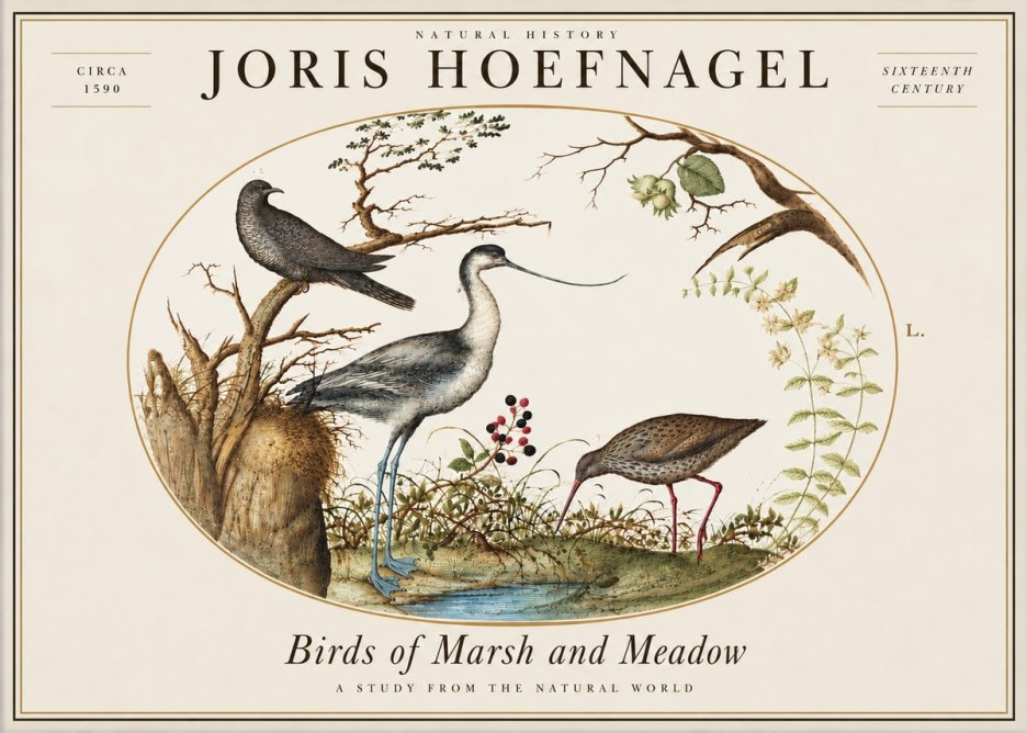 Joris Hoefnagel Birds of Marsh and Meadow No5 - Juliste