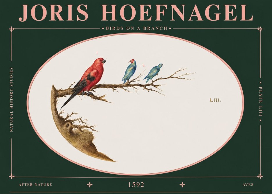 Joris Hoefnagel Birds on a Branch No6 - Juliste